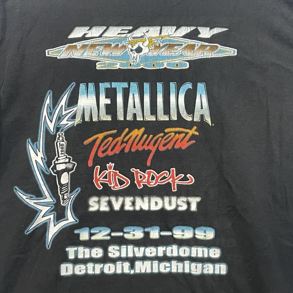 Vintage Metallica Shirt Mens Large Black Motor City Millennium Concert 1999 90s - Picture 5 of 10